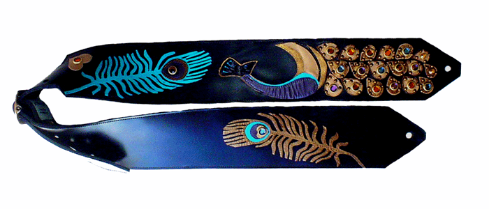 Bronze Peacock guitar strap