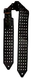 Wide Black Eyelet Guitar Strap Wide Black Eyelet Guitar Strap