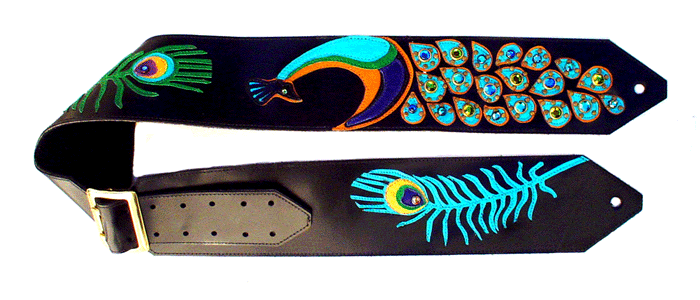 peacock custom guitar strap
