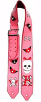 pink skulls guitar strap