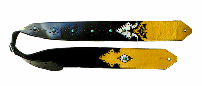Yellow Stained Glass guitar strap